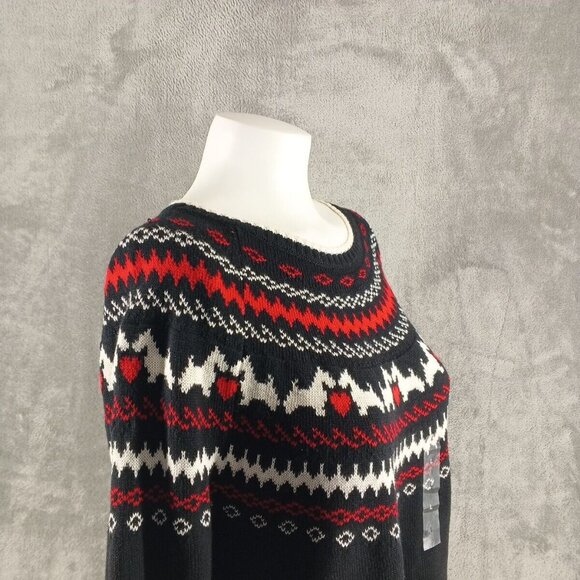 NWT KAREN SCOTT Holiday Dog Pattern Sweater LARGE(12-14) Cotton Blend Pullover - Picture 7 of 13
